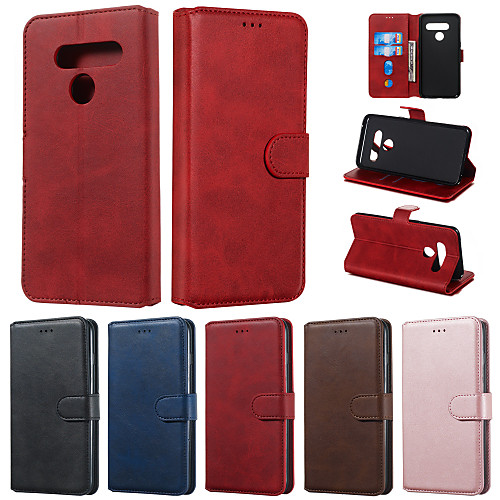 

Case For LG Q Stylus K50 Phone Case PU Leather Material Solid Color Pattern Phone Case for LG K40 V50 V40 V30