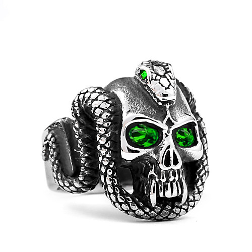 

Men's Ring 1pc Red Green Blue Alloy irregular Vintage Ethnic Fashion Daily Jewelry Vintage Style Snake Skull