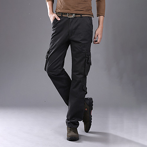 

Men's Hiking Cargo Pants Hiking Pants Trousers Solid Color Winter Outdoor Warm Multi Pockets Soft Comfortable Cotton Pants / Trousers Bottoms Army Green Grey Khaki Black Camping / Hiking / Caving