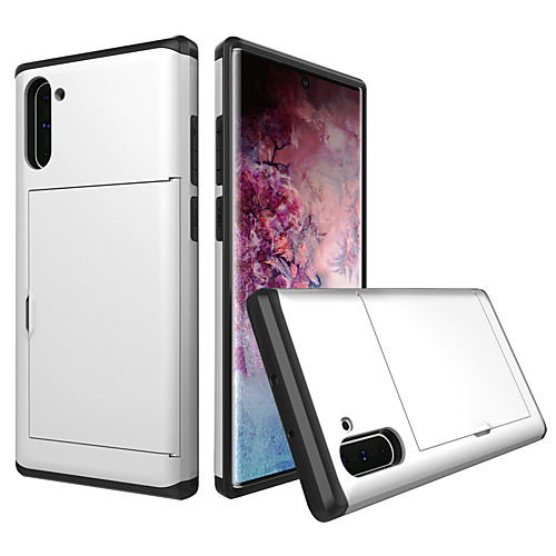 

Case For Samsung Galaxy Galaxy Note 10 / Galaxy Note 10 Plus Card Holder / Ultra-thin Back Cover Solid Colored TPU / PC