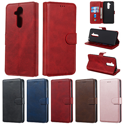 

Case For Nokia 9 PureView 7.1 Phone Case PU Leather Material Solid Color Pattern Phone Case for Nokia X7 4.2 3.2 1Plus