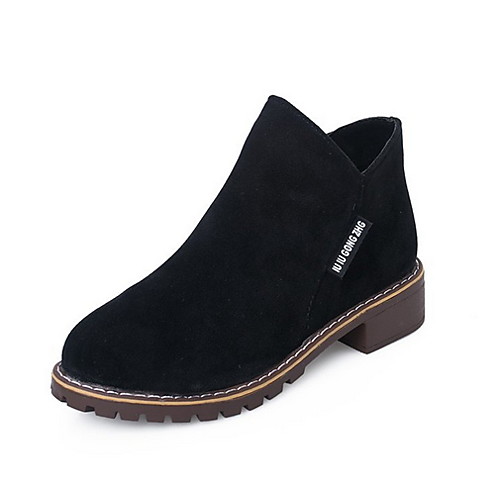 

Women's Boots Low Heel Round Toe Daily Suede Solid Colored Dark Brown Black Army Green / Booties / Ankle Boots