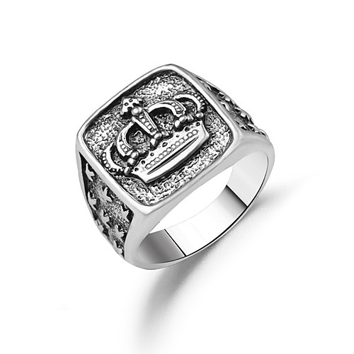 

Band Ring Classic Silver Alloy Crown Vintage Classic 1pc 7 8 9 10 / Men's