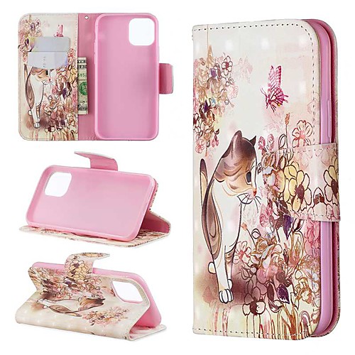

Case For Apple iPhone 11 / iPhone 11 Pro / iPhone 11 Pro Max Wallet / Card Holder / Flip Full Body Cases Cat PU Leather