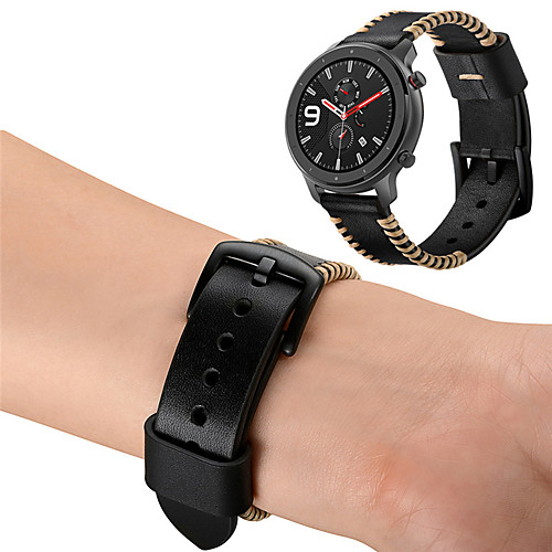 

Genuine Leather Watch Band Wrist Strap for Xiaomi Huami Amazfit GTR 42mm / Huawei Watch 2 / Amazfit GTS Bracelet Replaceable Wristband