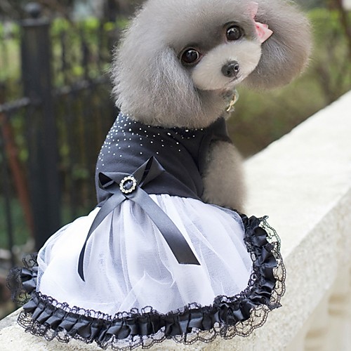 

Dog Dress Puppy Clothes Color Block Wedding Dog Clothes Puppy Clothes Dog Outfits Black Costume for Girl and Boy Dog Polyster XS S M L XL XXL