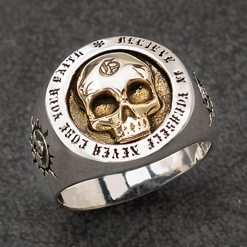 

Band Ring Vintage Style Silver Alloy Sun Skull Ethnic Fashion Vintage 1pc 8 9 10 11 / Men's