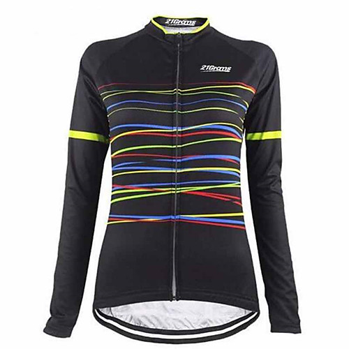 

21Grams Women's Long Sleeve Cycling Jersey Winter Spandex Polyester Black Bike Jersey Top Mountain Bike MTB Road Bike Cycling Thermal Warm Anatomic Design Quick Dry Sports Clothing Apparel