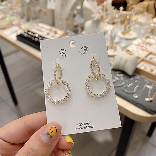 

Women's Earrings Classic Alphabet Shape Candy Gold Plated S925 Sterling Silver Earrings Jewelry Gold For Gift Daily Festival 1 Pair