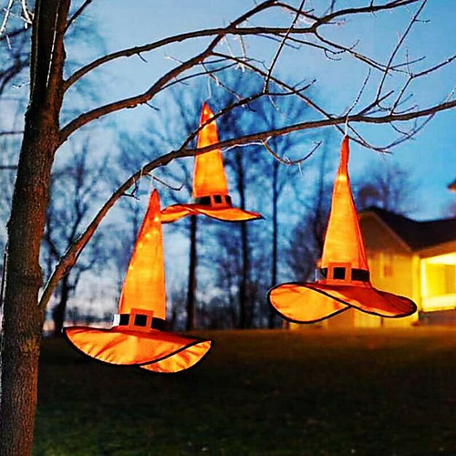 

Orange Halloween Witch Hat LED Hat Staycation Night Light With Pointed Cap With LED Light Pendant Party Cosplay Witch Hat Fancy Dress Supplies Party Hat