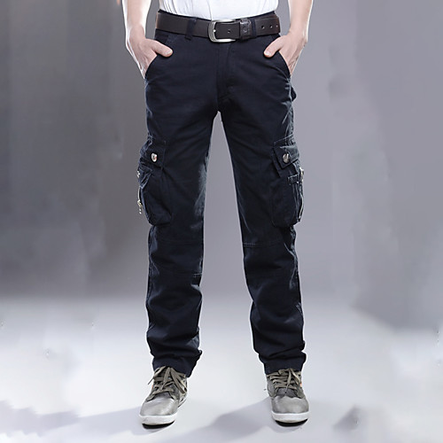 

Men's Work Pants Hiking Cargo Pants Hiking Pants Trousers Military Solid Color Winter Outdoor Ripstop Warm Multi Pockets Soft Cotton Pants / Trousers Bottoms Army Green Khaki Black Work Camping