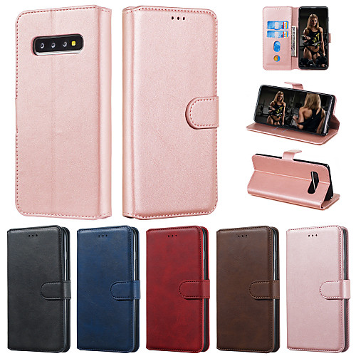 

Case For Samsung Galaxy S10 Plus S10 Phone Case PU Leather Material Solid Color Pattern Phone Case for Galaxy S10 E S9 Plus S9 S8 Plus S8 S7 Edge S7