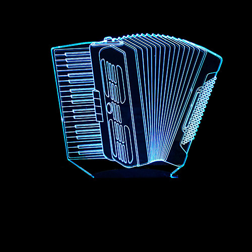 

Colorful Accordion Model 3D Night Light LED 3D Stereo Illusion Table Lamp