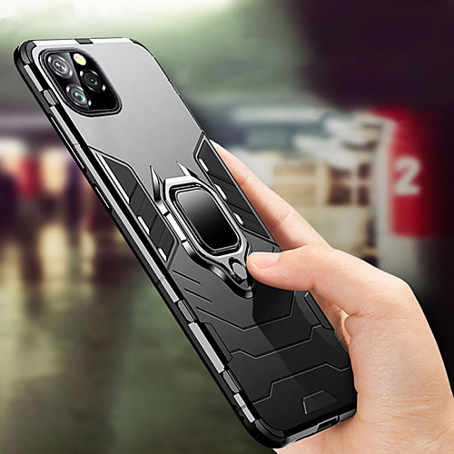 

Case For Apple iPhone 11 / iPhone 11 Pro / iPhone 11 Pro Max Shockproof / Ring Holder Back Cover Solid Colored TPU / PC / Metal