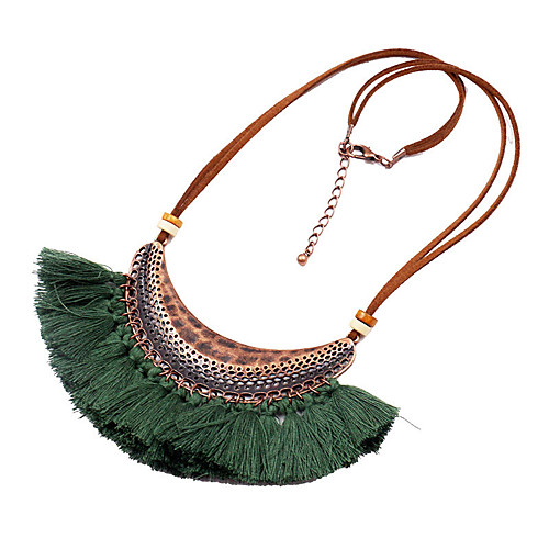 

Women's Pendant Necklace Tassel Vintage Boho Cord Chrome Light Green Yellow Red Blue Beige 46 cm Necklace Jewelry 1pc For Carnival Street