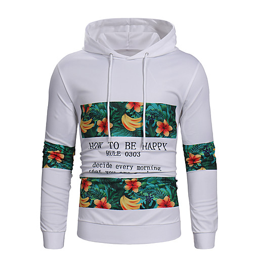 

Men's Pullover Hoodie Sweatshirt Fruit Hooded Work Casual Hoodies Sweatshirts Long Sleeve Slim White