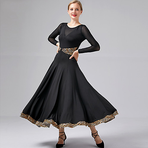

Ballroom Dance Dress Ruching Split Joint Women's Performance Long Sleeve Modal