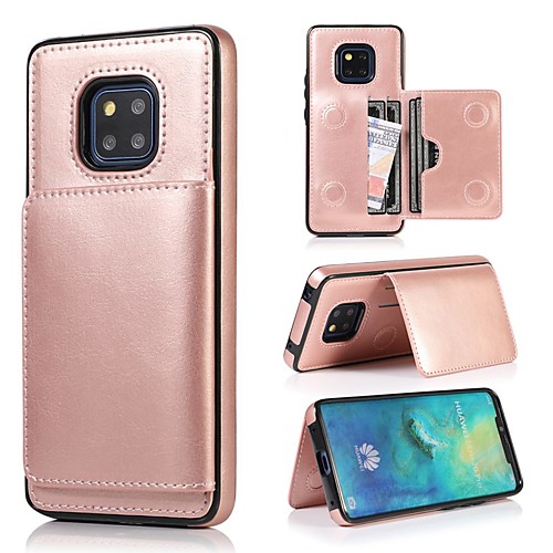 

Case For Huawei Huawei P30 / Huawei P30 Pro / Huawei P30 Lite Card Holder / Shockproof / with Stand Back Cover Solid Colored PU Leather / TPU