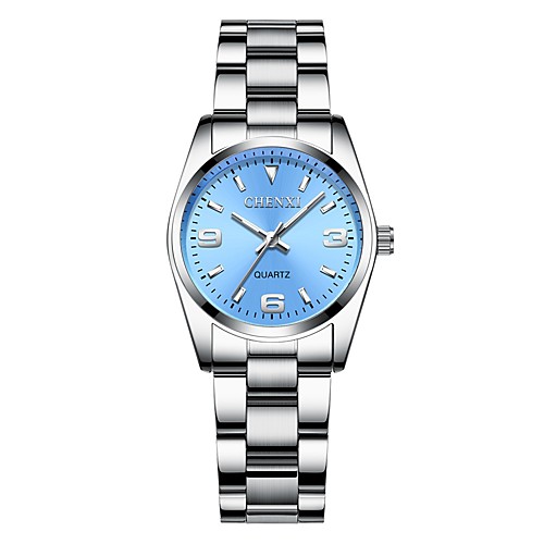 

CHENXI Women's Quartz Watches Luxury Elegant Silver Stainless Steel Quartz Black White Sky Blue Casual Watch 30 m 1 pc Analog One Year Battery Life