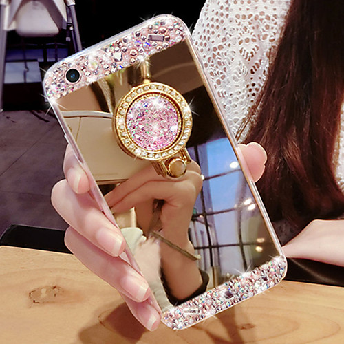 

Case For Samsung Galaxy S9 / S9 Plus / S8 Plus/S105G/S10PLUS/S10 Rhinestone / Ring Holder / Mirror Back Cover Solid Colored TPU