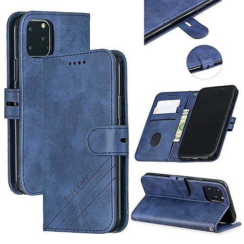 

Case For Apple iPhone 12 Pro Max Wallet Card Holder with Stand Full Body Cases Solid Colored PU Leather iPhone 12 Mini SE 2020 11 Pro XR XS Max 7 8 Plus