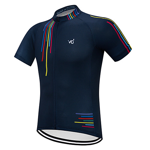 

Vendull Men's Short Sleeve Cycling Jersey Winter Polyester Black Solid Color Bike Jersey Top Mountain Bike MTB Road Bike Cycling Anatomic Design Quick Dry Breathable Sports Clothing Apparel
