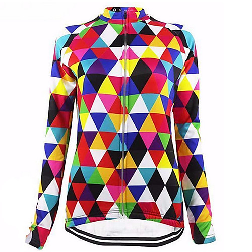 

21Grams Women's Long Sleeve Cycling Jersey Winter Summer Spandex Polyester Camouflage Rainbow Plaid Checkered Bike Jersey Top Mountain Bike MTB Road Bike Cycling Thermal Warm UV Resistant Anatomic