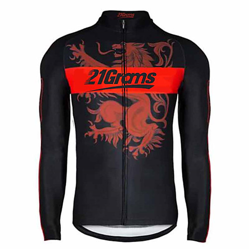 

21Grams Women's Long Sleeve Cycling Jersey Winter Summer Fleece Spandex Polyester Black / Red Bike Jersey Top Mountain Bike MTB Road Bike Cycling Thermal Warm UV Resistant Anatomic Design Sports