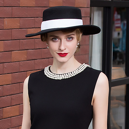 

100% Wool Hats with Lace-up 1pc Casual / Daily Wear Headpiece