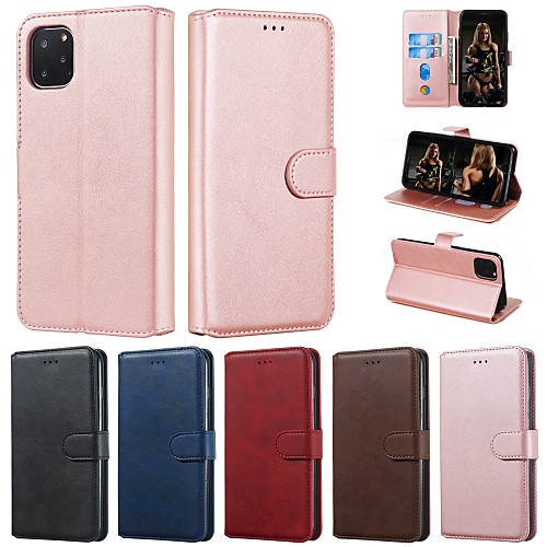 

Case For Apple iPhone 11 Pro Max iPhone 11 Pro Phone Case PU Leather Material Solid Color Pattern Phone Case for iPhone 11 XS Max XR XS X 8 Plus 7 Plus 8 7 6s Plus 6 Plus 6s 6