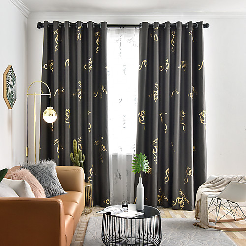

Two Panel American Country Style Hot Silver Printing High Blackout Curtain Living Room Bedroom Dining Room Curtain