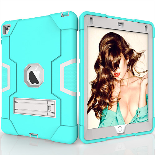 

Phone Case For Apple Back Cover iPad Air iPad 4/3/2 iPad (2018) iPad Air 2 iPad (2017) iPad Pro 9.7'' Shockproof with Stand Solid Colored TPU PC