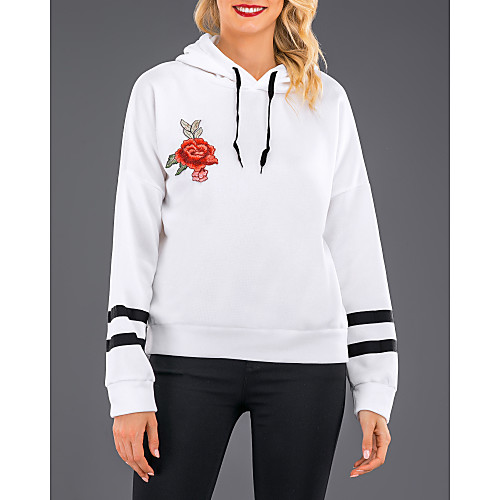 

Women's Hoodie Print Casual / Daily Streetwear Hoodies Sweatshirts Cotton Wine Gray Green