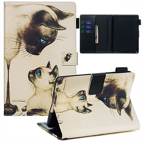 

Case For Amazon Kindle Paperwhite 2018 Wallet / Card Holder / Pattern Full Body Cases Cat PU Leather / TPU