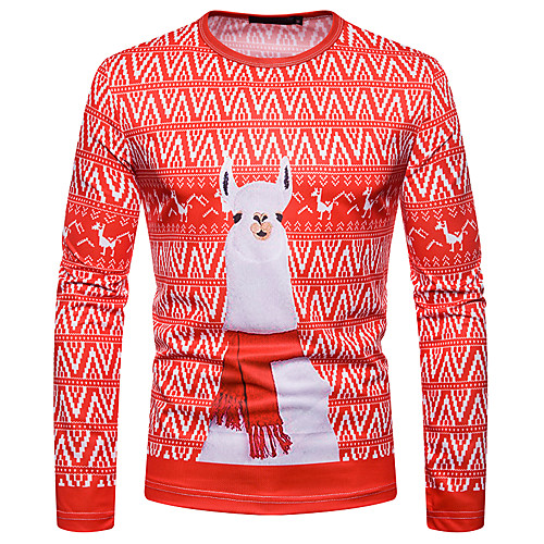 

Men's T shirt Graphic Long Sleeve Daily Tops Rainbow