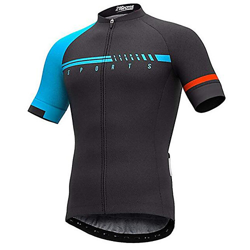 

21Grams Men's Short Sleeve Cycling Jersey Summer Spandex Polyester Bule / Black Solid Color Bike Jersey Top Mountain Bike MTB Road Bike Cycling UV Resistant Anatomic Design Quick Dry Sports Clothing
