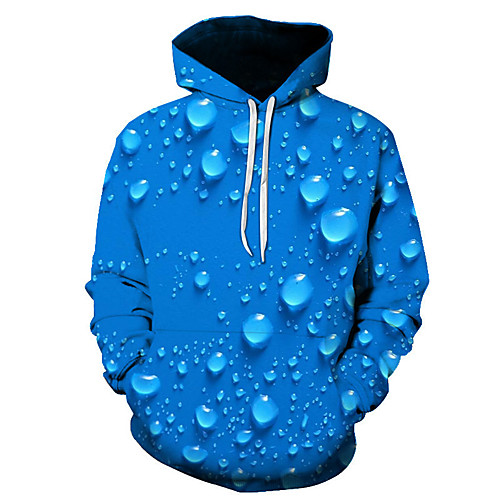 

Men's Hoodie Color Block 3D Hooded Daily Going out Basic Casual Hoodies Sweatshirts Blue