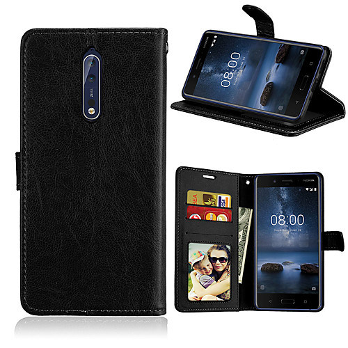 

Case For Nokia Nokia 8 / Nokia 8 Sirocco / Nokia 7 Magnetic / Auto Sleep / Wake Up Full Body Cases Solid Colored PU Leather / TPU / Nokia 6