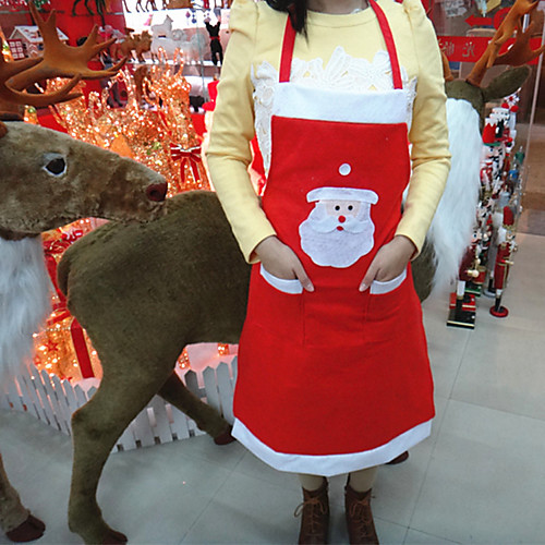 

Xmas Apron Lovely Christmas Pinafore For Women Santa Claus Snowman Printed Aprons Adult Bibs Home Kitchen Cooking Baking