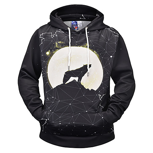 

Men's Hoodie 3D Star Hooded Basic Hoodies Sweatshirts Black