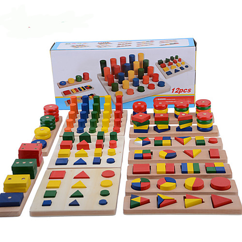 

Montessori Teaching Tool Pegged Puzzle Math Toy 8-14 pcs compatible Wooden Legoing Cool Education Boys' Girls' Toy Gift / Kid's / Develop Creativity