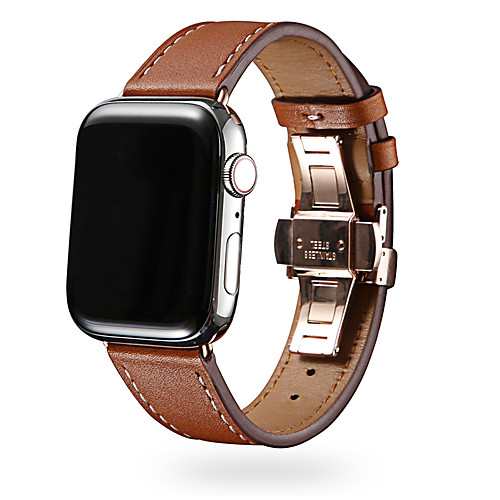 

Smart Watch Band for Apple iWatch 1 pcs Business Band Genuine Leather Replacement Wrist Strap for Apple Watch Series SE / 6/5/4/3/2/1 38mm 40mm 42mm 44mm