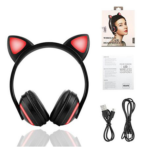 

Bluetooth Stereo Cat Ear Headphones Flashing Glowing Cat Ear Headphones Gaming Headset Earphone 7 Colors LED Light