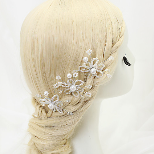 

Crystal / Imitation Pearl Hair Pin with Crystal / Imitation Pearl 3 Pieces Wedding Headpiece