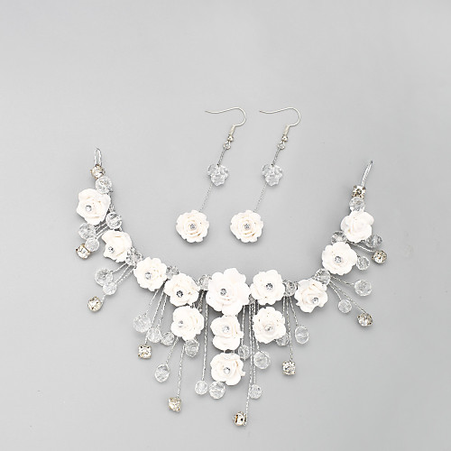 

Women's Head Jewelry Hoop Earrings European Imitation Pearl Rhinestone Earrings Jewelry White For Wedding 1 set / Hair Jewelry