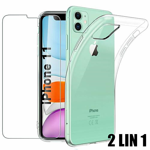 

2 Lin 1 Case For iphone 11 pro max Screen Protector Glass for iphone X XS max XR 7 8 6 6S plus protective Glass