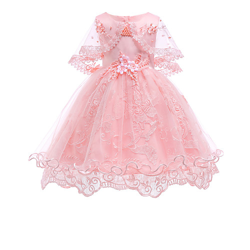 

Princess Dress Party Costume Flower Girl Dress Girls' Movie Cosplay Princess White Purple Red Dress Children's Day Masquerade Polyester
