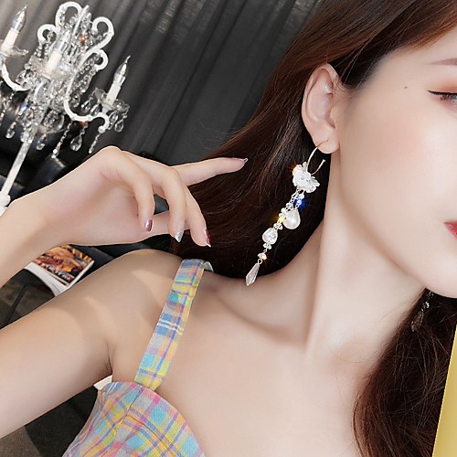 

Women's Drop Earrings Tassel Flower Elegant Imitation Pearl Resin Earrings Jewelry Gold For Daily 1 Pair