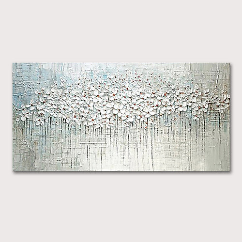 

Oil Painting Hand Painted Horizontal Floral / Botanical Modern Stretched Canvas