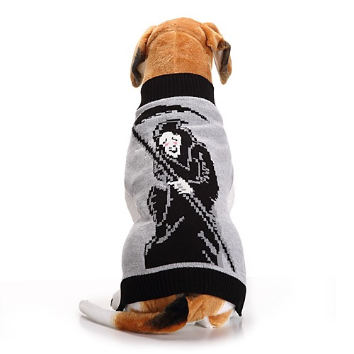 

Dog Cat Sweater Angel & Devil Simple Style Winter Dog Clothes Puppy Clothes Dog Outfits Gray Costume for Girl and Boy Dog Polyester XXS XS S M L XL